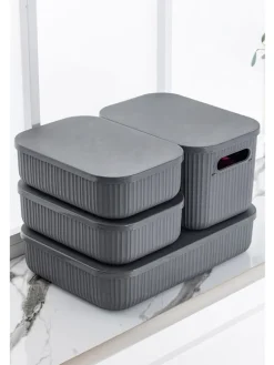 4er-Set: Make-Up Organizer in Grau