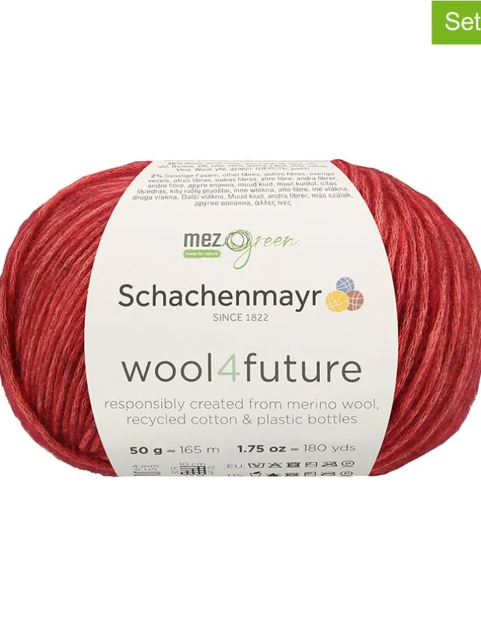 10er-Set: Mixgarne "wool4future" in Rot - 10x 50 g