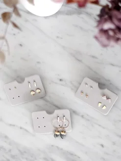 3er-Set: Ohrring-Aufhänger in Grau - (B)7,5 x (H)5 cm