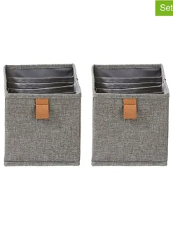 2er-Set: Organizer in Grau - (B)30 x (H)15 x (T)15 cm