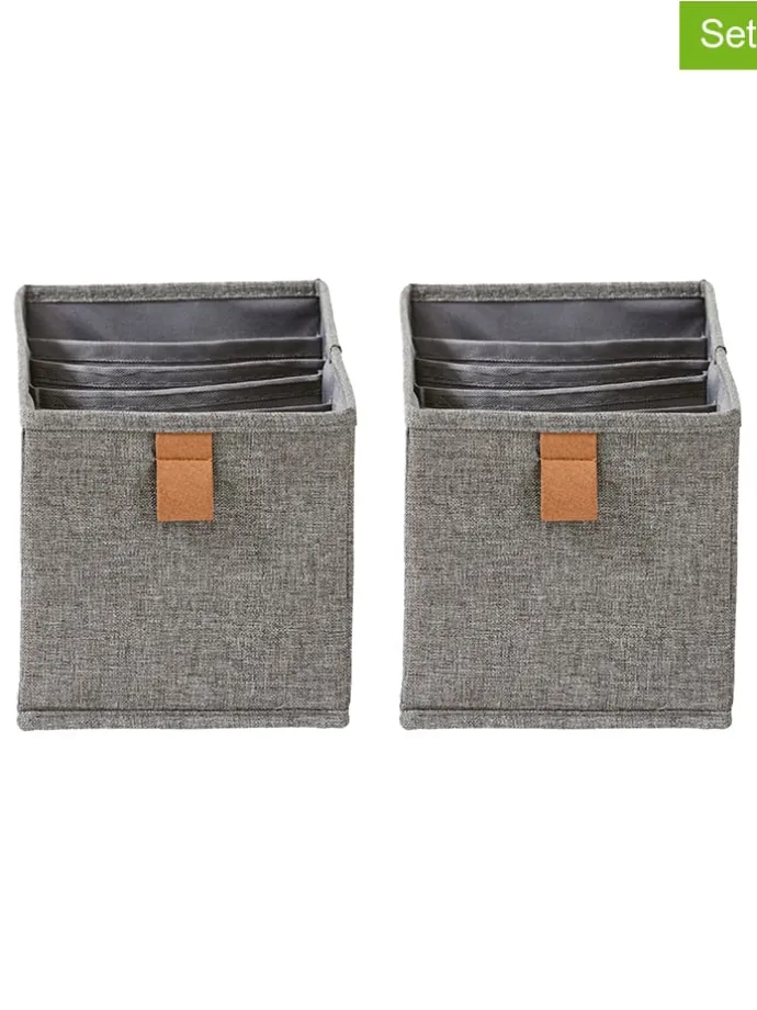 2er-Set: Organizer in Grau - (B)30 x (H)15 x (T)15 cm