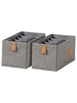 2er-Set: Organizer in Grau - (B)30 x (H)15 x (T)15 cm