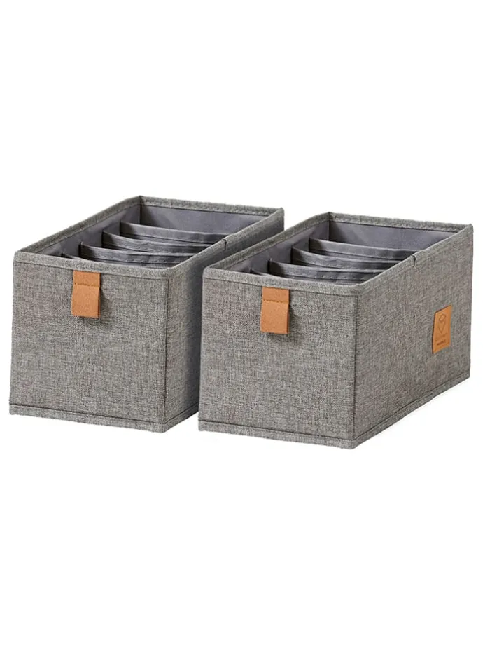 2er-Set: Organizer in Grau - (B)30 x (H)15 x (T)15 cm