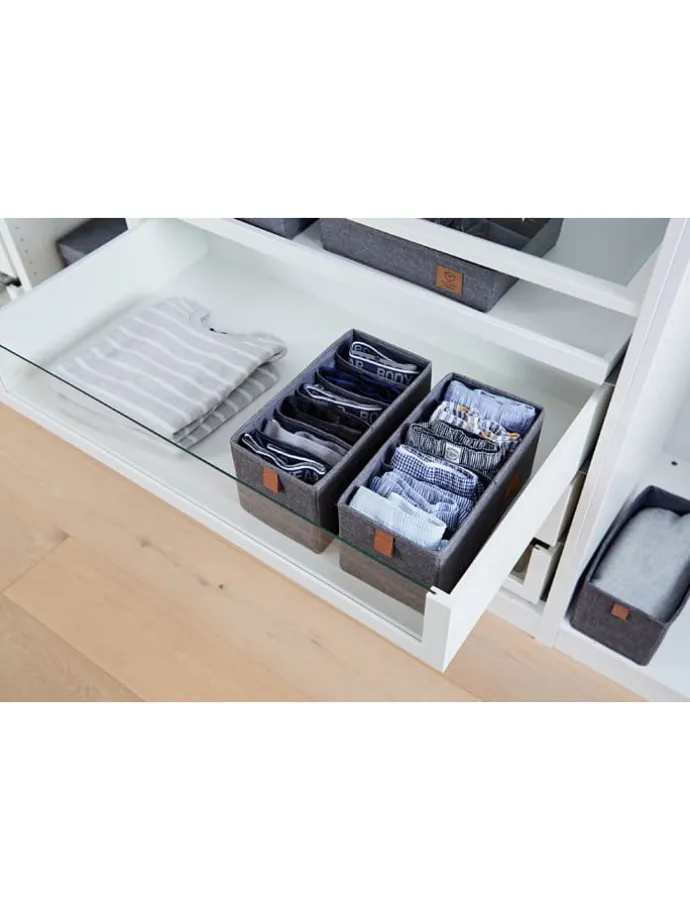 2er-Set: Organizer in Grau - (B)30 x (H)15 x (T)15 cm