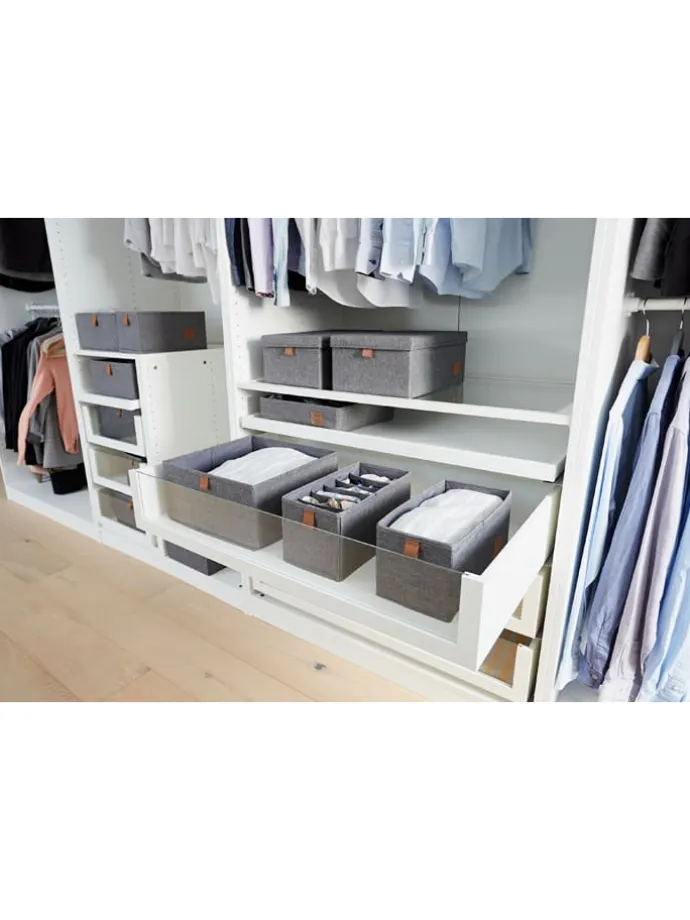 2er-Set: Organizer in Grau - (B)30 x (H)15 x (T)15 cm