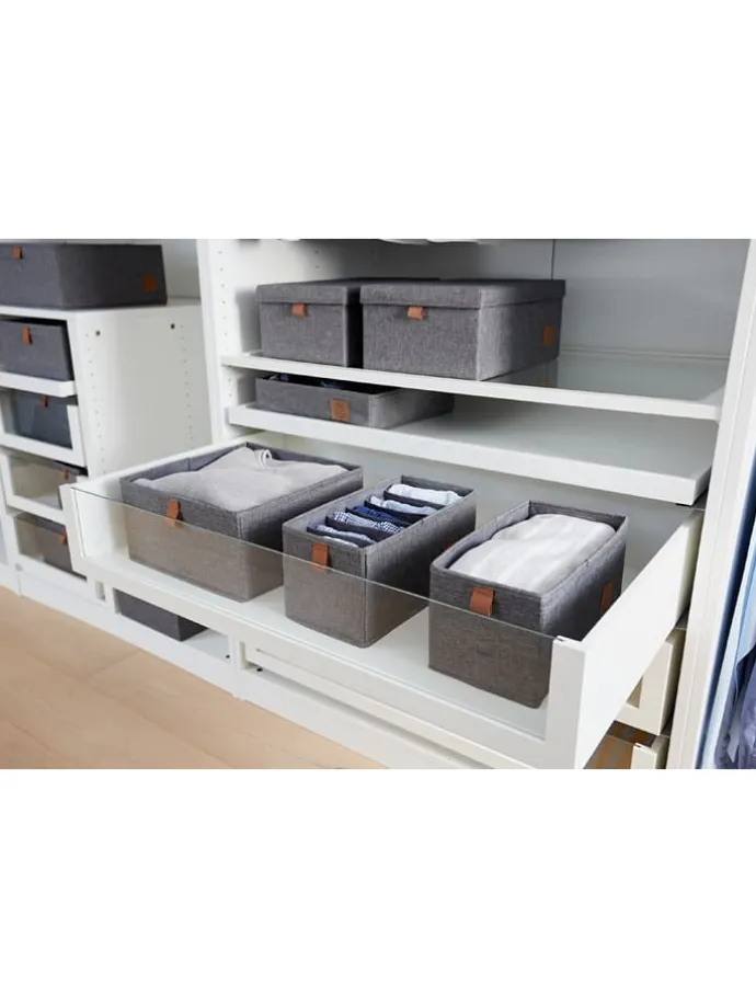 2er-Set: Organizer in Grau - (B)30 x (H)15 x (T)15 cm