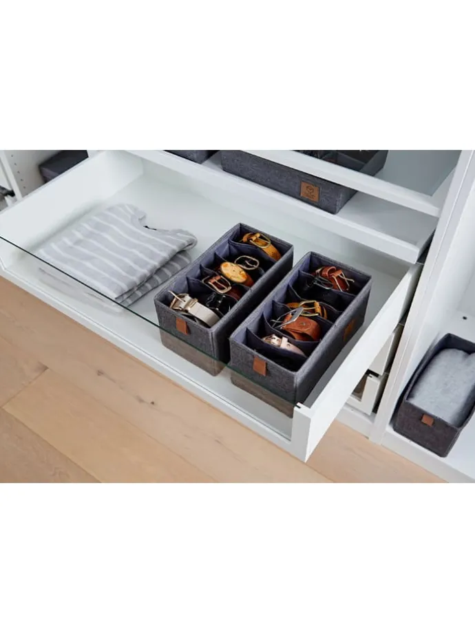 2er-Set: Organizer in Grau - (B)30 x (H)15 x (T)15 cm