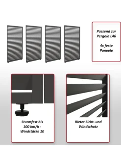 4er-Set Paneele für Pergola 46, Anthrazit