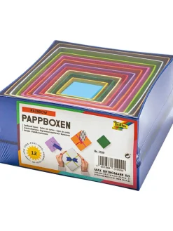 12er-Set Pappboxen "RAINBOW" in Bunt