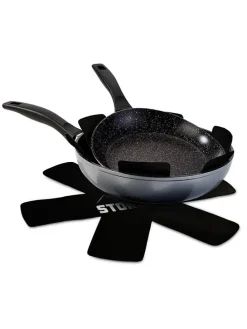 2er-Set: Pfannenschützer in Schwarz - Ø 38 cm