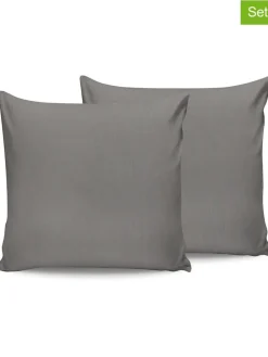 2er-Set: Renforcè-Kissenhüllen in Grau