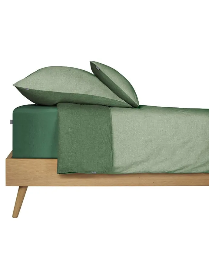 2er-Set: Renforcé-Kissenhüllen in Grün