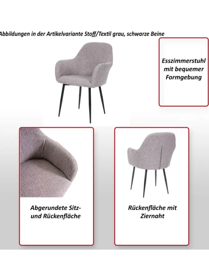 6er-Set Retro Esszimmerstuhl F18, Samt schwarz, goldene Beine