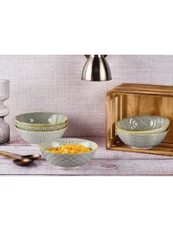 6er-Set: Salatschalen "Eclipse" in Grau - Ø 21 cm