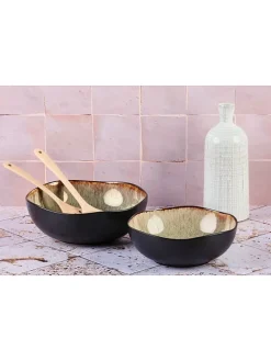 2er-Set: Salatschalen "Iris" in Braun