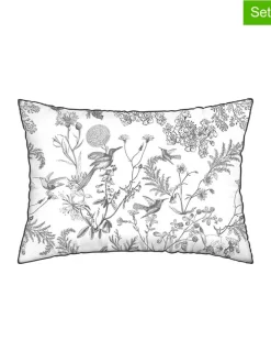 2er-Set: Satin-Kissenbezüge "Colibri" in Weiß/ Grau