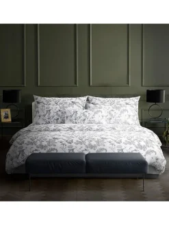 2er-Set: Satin-Kissenbezüge "Colibri" in Weiß/ Grau