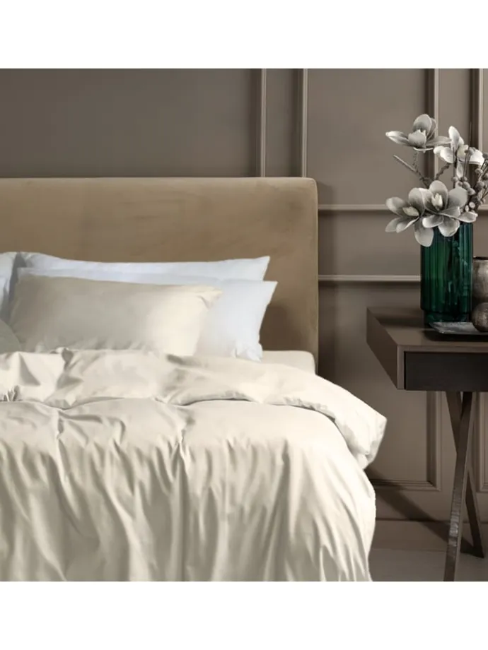 2er-Set: Satin-Kissenhüllen "Ella" in Creme