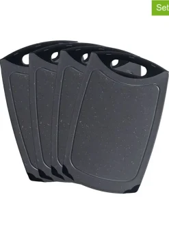 4er-Set: Schneidebretter in Grau - (L)26,5 x (B)16,5 cm