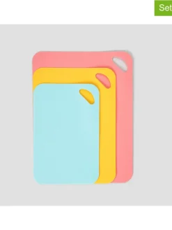 3er-Set: Schneidebretter "Solare" in Rosa/ Gelb/ Hellblau