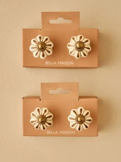 2er-Set: Schrankgriffe ''Aeris'' in Creme - (H)6,5 x Ø 3 cm