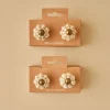 2er-Set: Schrankgriffe ''Dulcie'' in Creme - (H)6,5 x Ø 3 cm