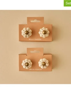 2er-Set: Schrankgriffe ''Dulcie'' in Creme - (H)6,5 x Ø 3 cm