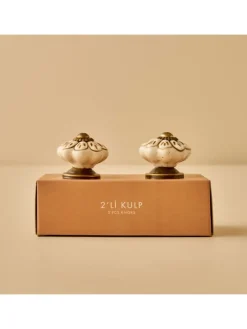 2er-Set: Schrankgriffe ''Dulcie'' in Creme - (H)6,5 x Ø 3 cm