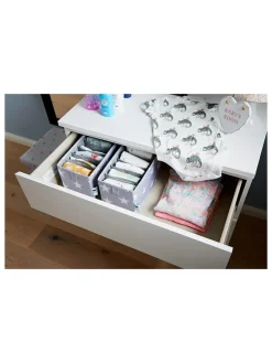 2er-Set: Schubladenorganizer in Grau - (B)15 x (H)15 x (T)30 cm