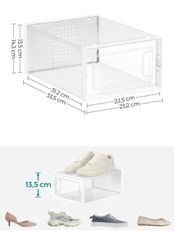 8er-Set: Schuhboxen - (B)23,3 x (H)14,3 x (T)33,5 cm