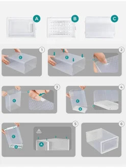 8er-Set: Schuhboxen - (B)23,3 x (H)14,3 x (T)33,5 cm