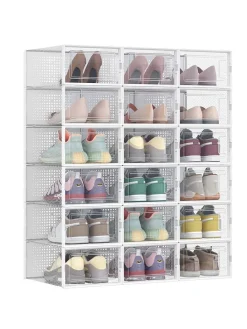 18er-Set: Schuhboxen in Transparent - (B)23 x (H)14,3 x (T)33,5 cm