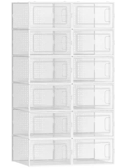 12er-Set: Schuhboxen in Transparent - (B)23 x (H)14,3 x (T)33,5 cm