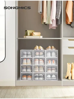 12er-Set: Schuhboxen in Transparent - (B)23 x (H)14,3 x (T)33,5 cm