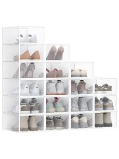 18er-Set: Schuhboxen in Weiß - (B)23 x (H)14,5 x (T)33,2 cm