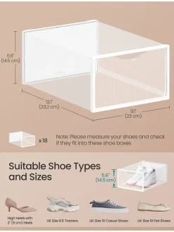 18er-Set: Schuhboxen in Weiß - (B)23 x (H)14,5 x (T)33,2 cm