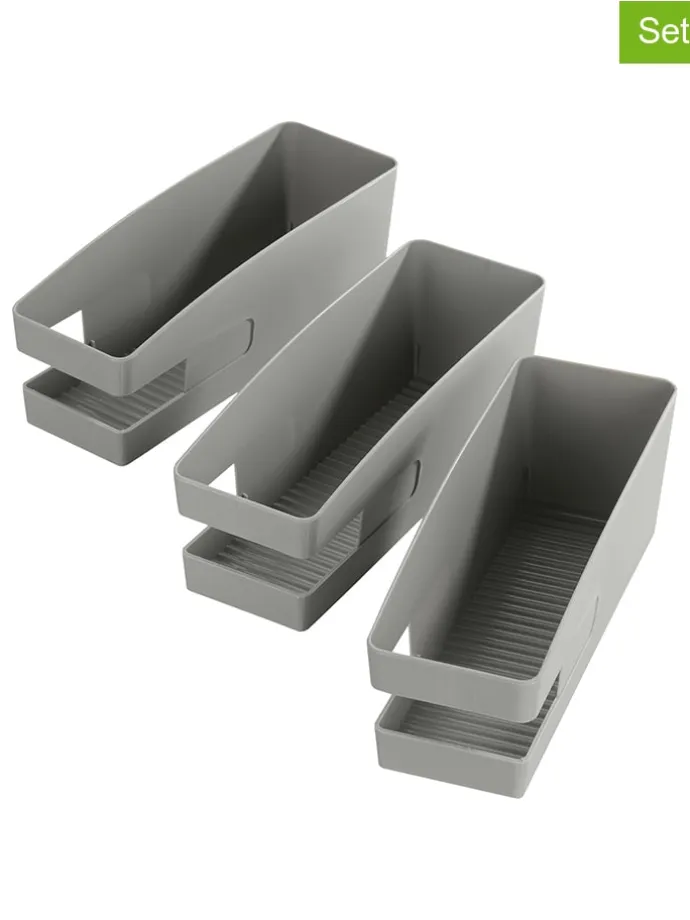 3er-Set: Schuhhalter in Grau - (B)9 x (H)9,5 x (T)26,5 cm