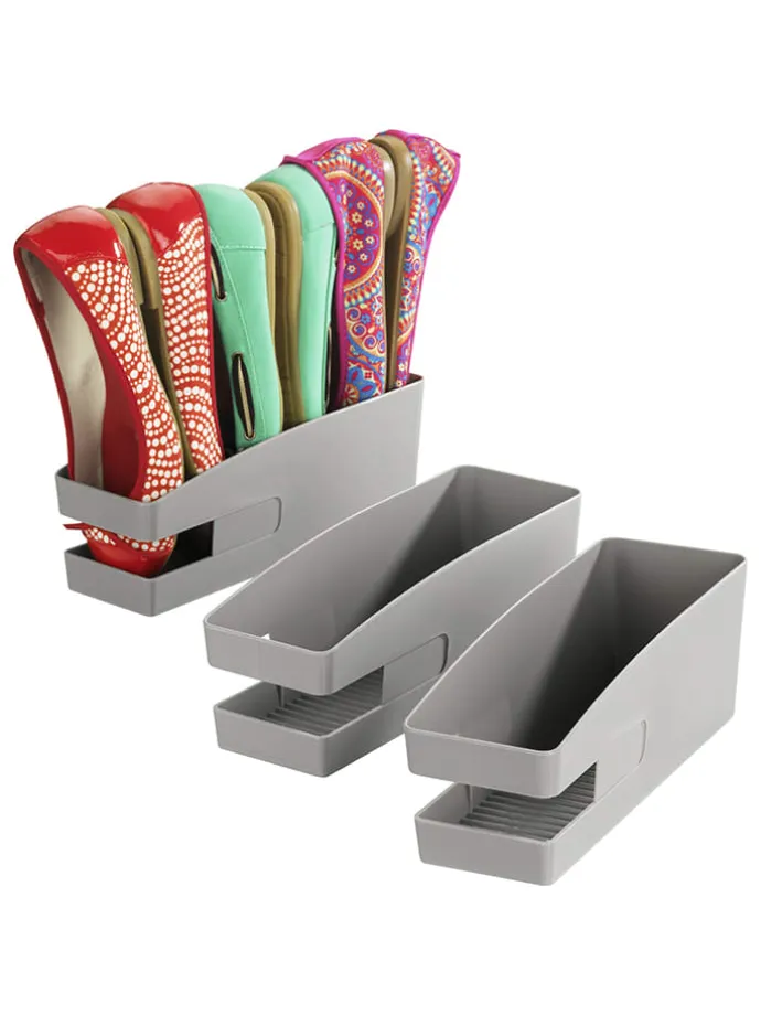 3er-Set: Schuhhalter in Grau - (B)9 x (H)9,5 x (T)26,5 cm