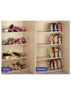 3er-Set: Schuhhalter in Grau - (B)9 x (H)9,5 x (T)26,5 cm