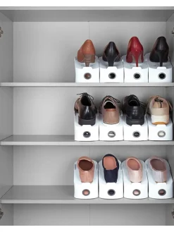 4er-Set: Schuhhalter in Weiß - (B)29 x (H)15 x (T)11,5 cm