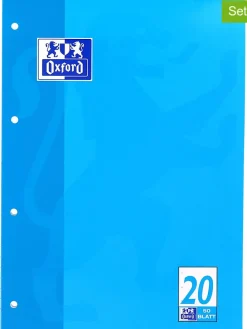 5er-Set: Schulblöcke "Oxford - Lineatur 20" in Blau - DIN A4