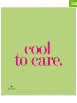 2er-Set: Schwammtücher "Cool to care" in Grün - (L)20 x (B)17 cm