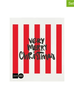 2er-Set: Schwammtücher ''Formart Merry'' in Rot/ Weiß - (L)20 x (B)17,2 cm