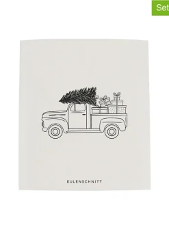 3er-Set: Schwammtücher "Weihnachtsauto" in Weiß - (B)17 x (H)19,5 cm