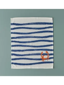 2er-Set: Servietten in Weiß/ Blau