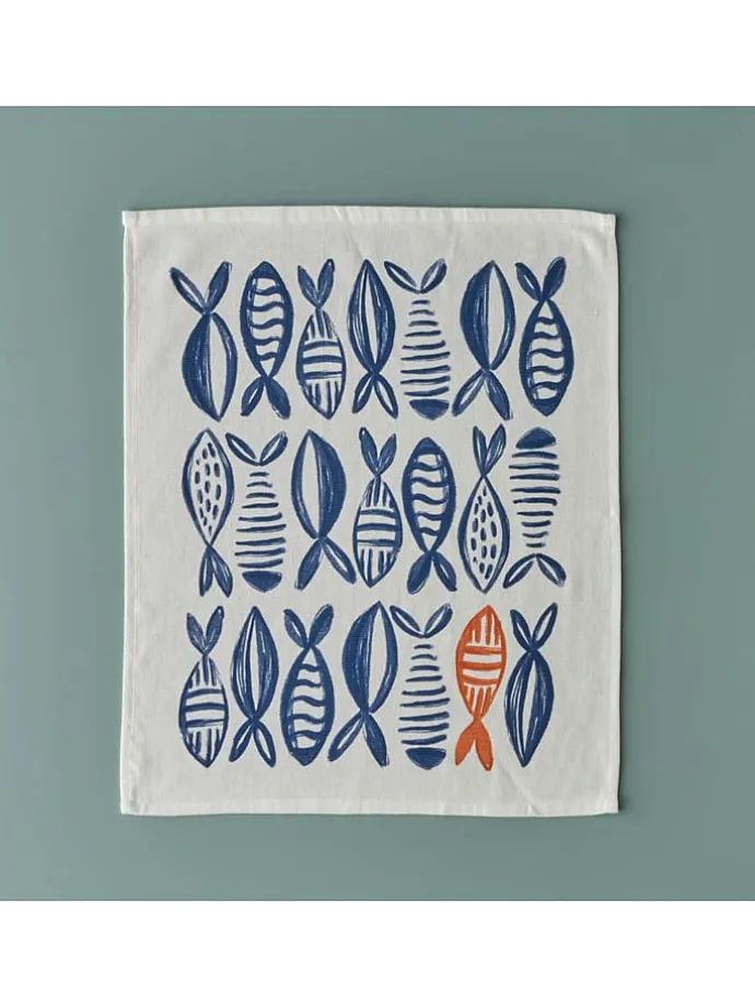 2er-Set: Servietten in Weiß/ Blau