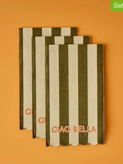 20er-Set: Servietten "Line" in Creme/ Khaki