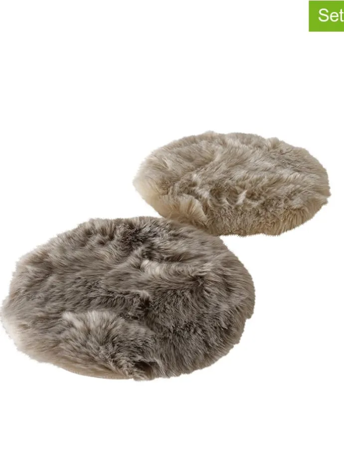 2er-Set: Sitzkissen "Josy" in Braun - Ø 38 cm