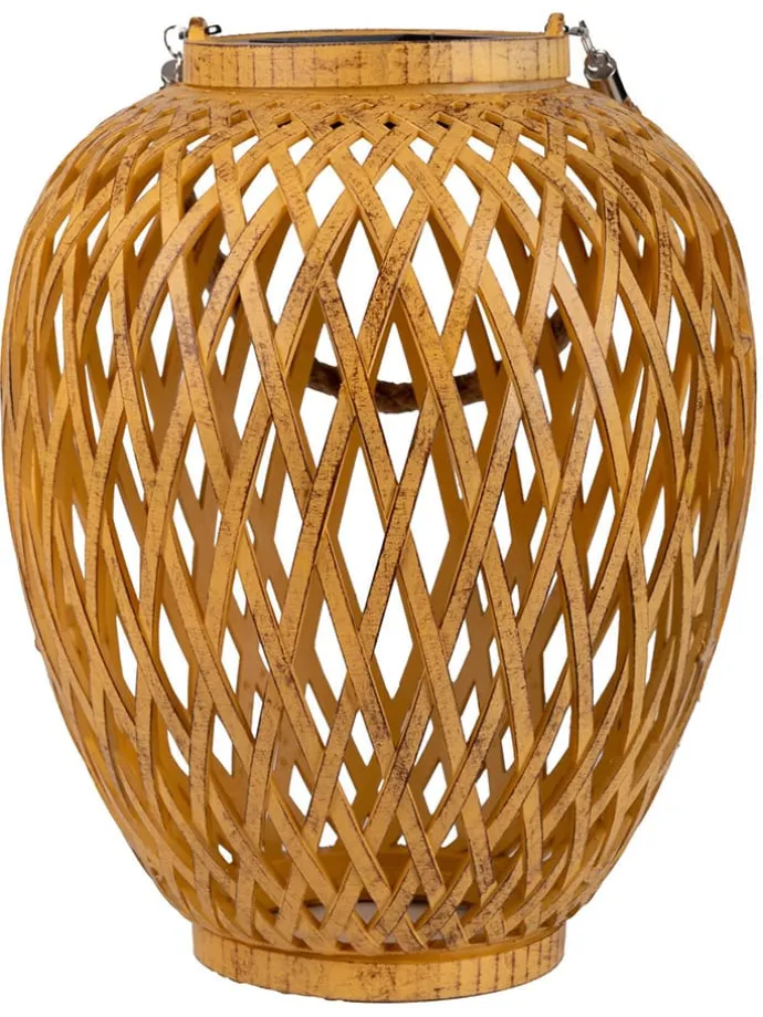 2er-Set: Solar-Dekoleuchte "Cesto" in Hellbraun - (H)24 x Ø 20 cm