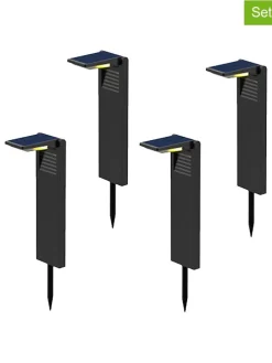 4er-Set: Solar-Gartenstecker "Ostry" in Schwarz - (B)16 x (H)41 x (T)9 cm